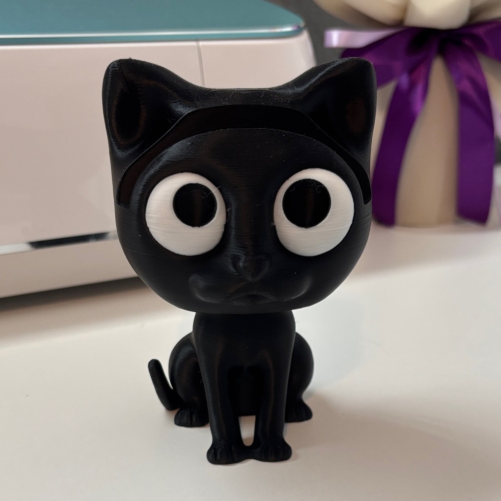 Black Cat Figurine - Glasses Holder - 3D Printed
